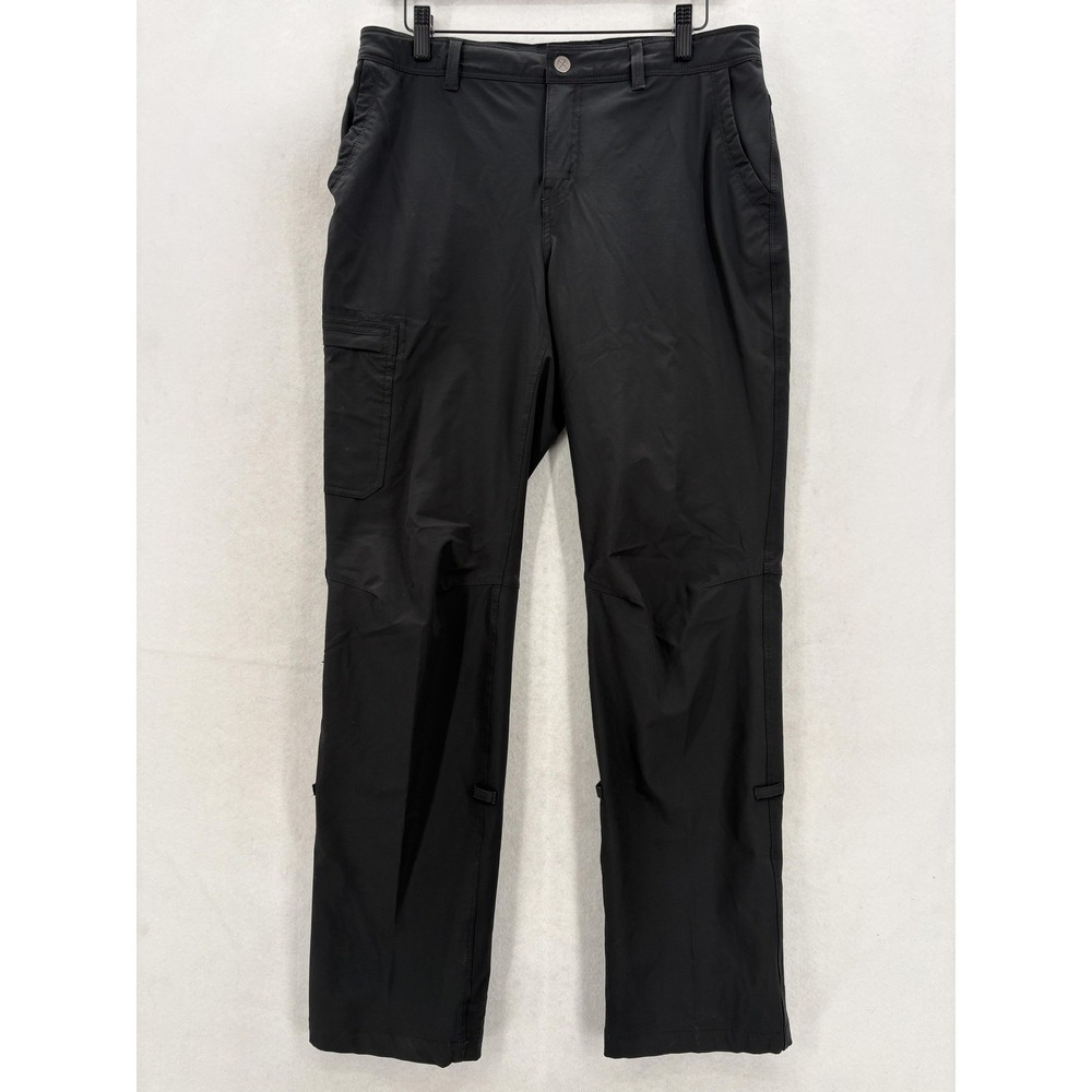 REI Co-op Kornati Roll-Up Pants Womens 10 Black Stretch Cargo Pockets Outdoor